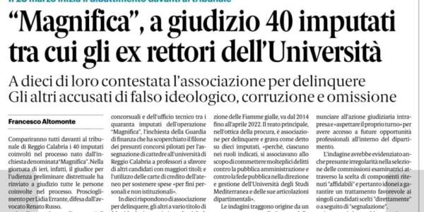 Rassegna stampa 14-02-2025 edizioni Calabria